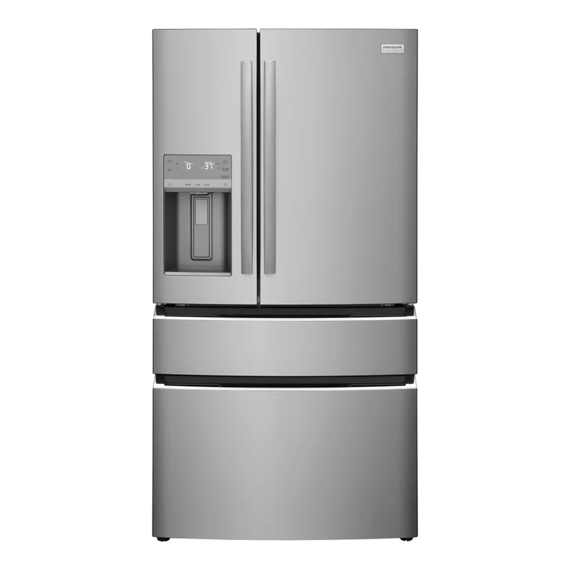 Réfrigérateur porte française 36 po, 26,3 pi³ Inox 4 portes avec distributeur externe d'eau et machine à glaçons