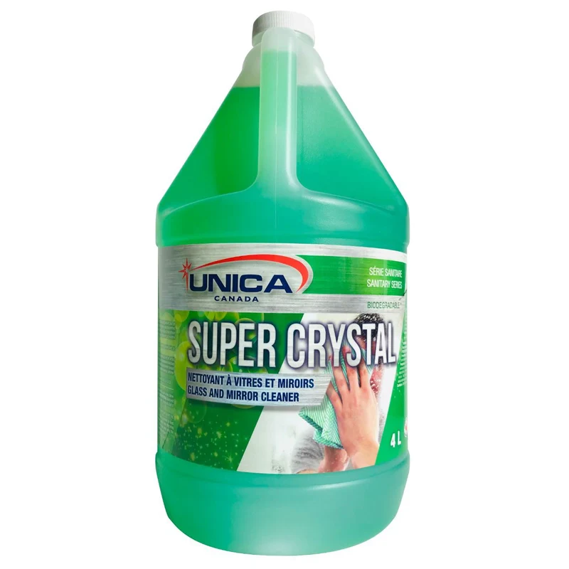 Nettoyant à Vitres et Miroirs Unica Super Crystal – Senteur Pomme Verte – 4 L