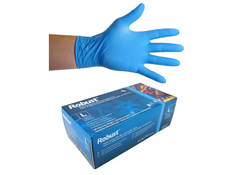 Gants nitrile bleu Auralie 5 mm boite de 100 large