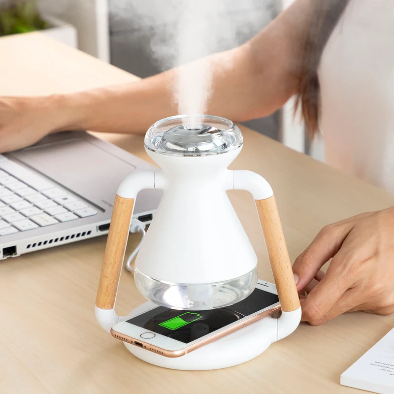 Chargeur sans fil 3-en-1, diffuseur d'arôme et humidificateur Misvolt InnovaGoods