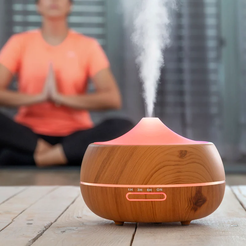 Humidificateur Diffuseur d'Arômes avec LED Multicolore Effet Bois InnovaGoods