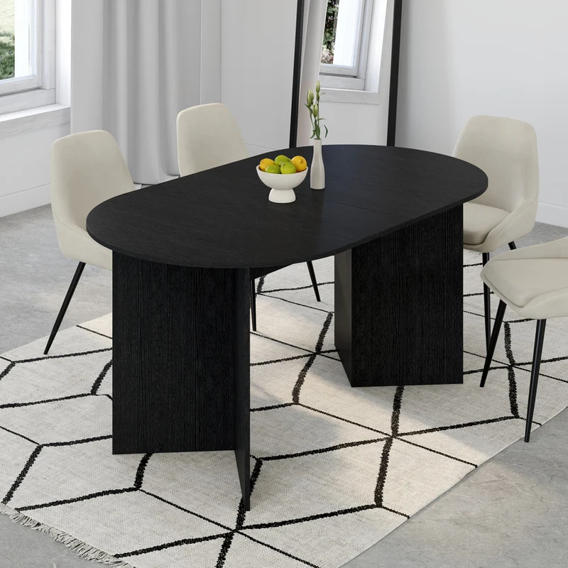 Table à manger extensible Gabin 160-200cm noire