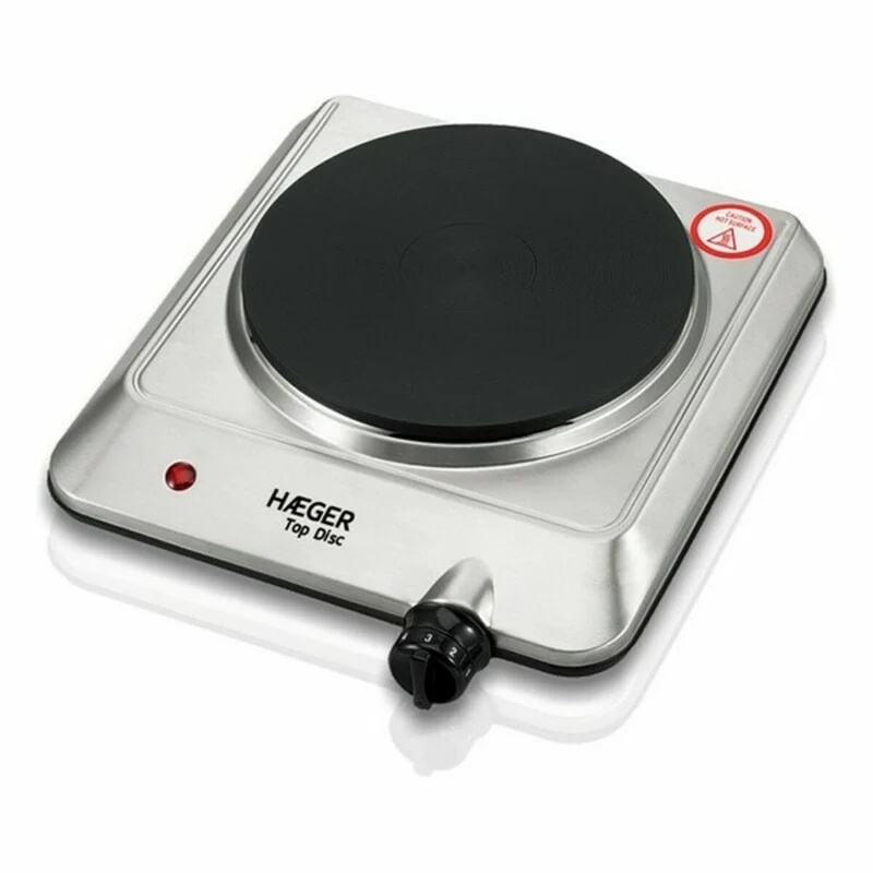 Plaque Électrique Haeger HP-01S.014A Inox 1 Cuisinière Noir Argent 1500W