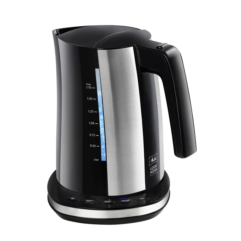 Bouilloire et Bouilloire Électrique Melitta LOOK AQUA DELUXE BLACK EU Noir/Argent Acier inoxydable 2400 W 1,7 L