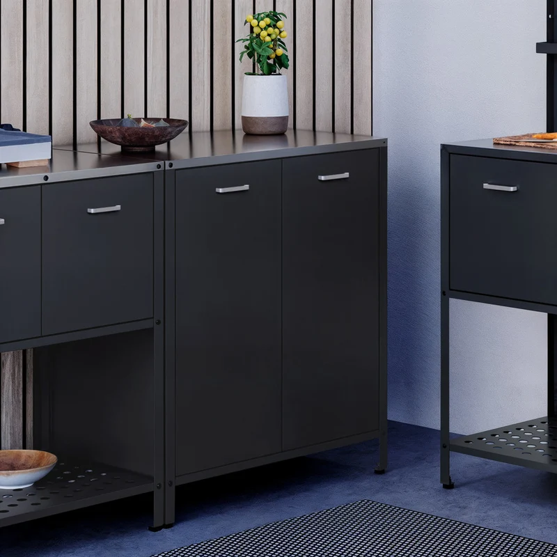 Meuble cuisine extérieure Alméria gris 2 portes