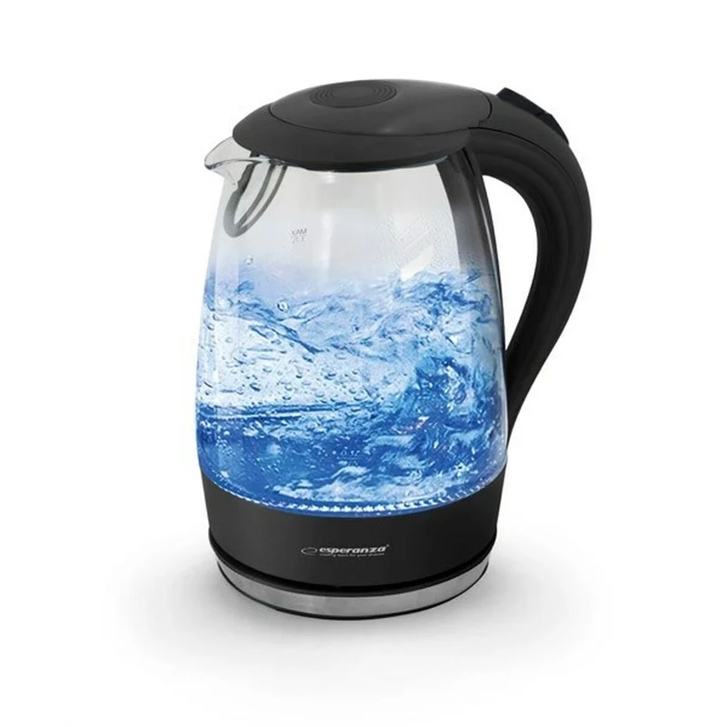 Bouilloire Esperanza Noir Verre Plastique 2200 W 1,7 L