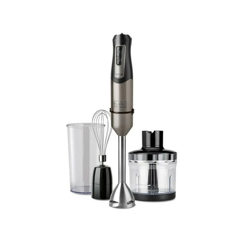 Mixeur plongeant multifonction avec accessoires Black & Decker ES9160140B Noir Gris Argent 1200 W