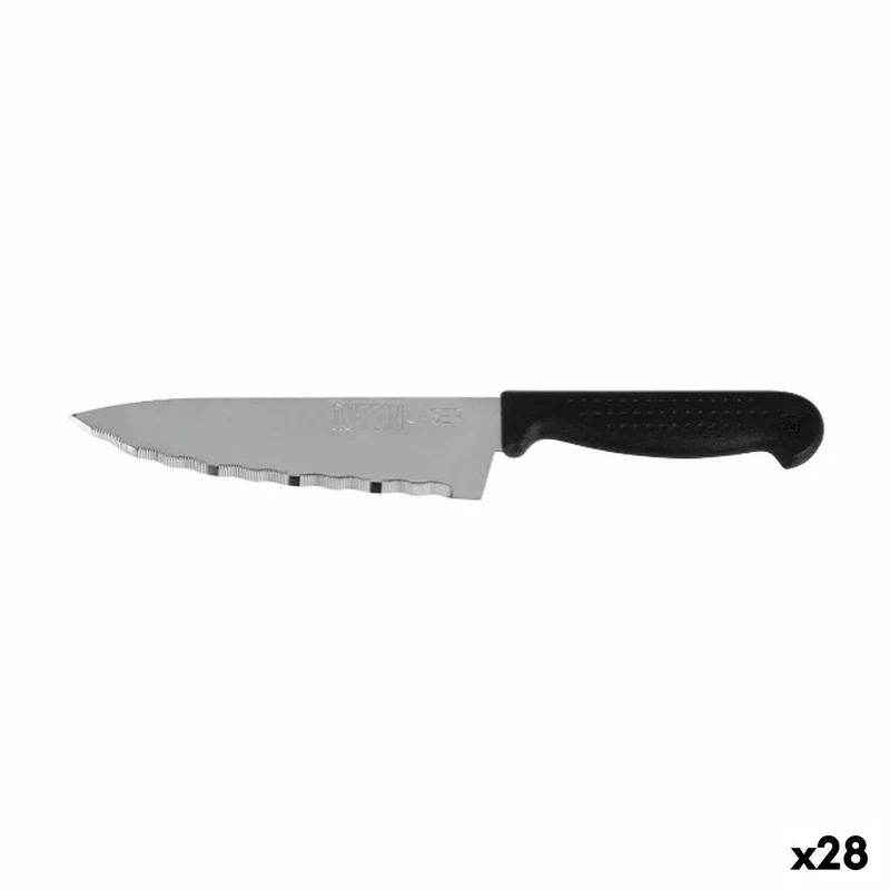 Kitchen Knife Quttin Laser Black Silver 28 x 6 x 1,3 cm (28 Units)