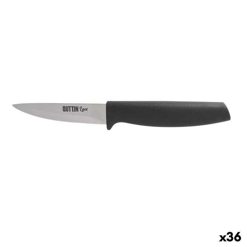 Peeler Knife Quttin Laos Black Silver Stainless steel 8,5 cm (36 Units)