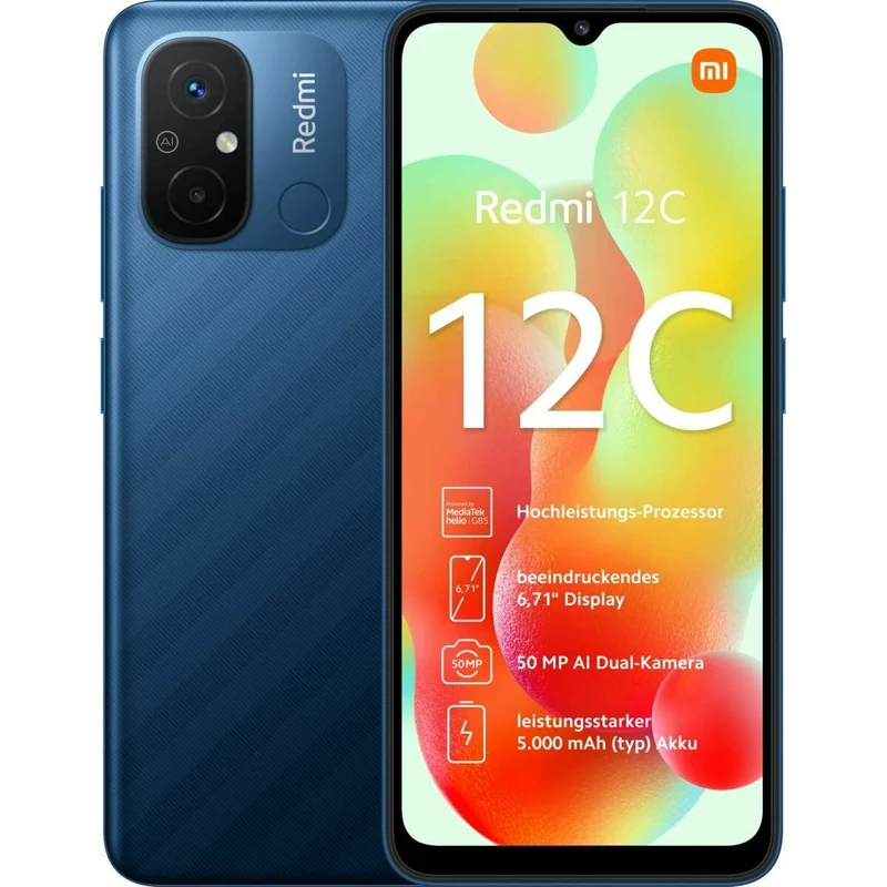 Smartphone Xiaomi 12C Bleu 6,71" 4 Go RAM MediaTek Helio G85 128 Go