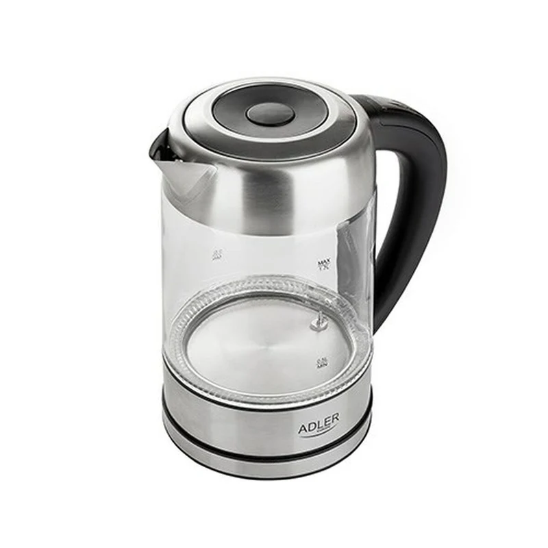 Bouilloire Adler AD 1247 cristal acier gris verre 2200 W 1,7 L