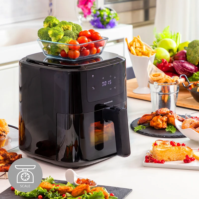 Friteuse à air avec balance InnovaGoods Fryinn Balance 5000 Noir 1500 W 5 L Acier inoxydable