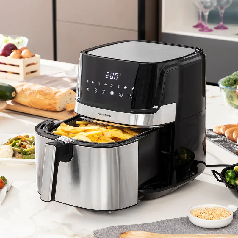 Friteuse à air InnovaGoods Fryinn Pro 5500 Noir 1700 W 5,5 L Acier inoxydable