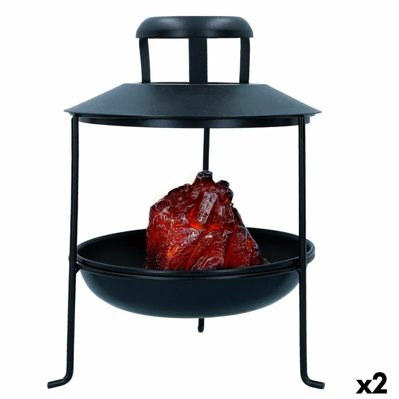 Brazier Ambients Lampe LED Charbon Ornementale 22 x 30 x 22 cm (2 Utés)
