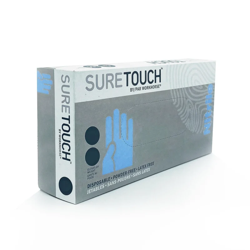 Gants nitrile bleu sure touch boite de 100 large