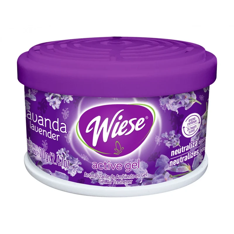 Désodorisant gel lavande 70 g – Couvercle ajustable (Wiese)