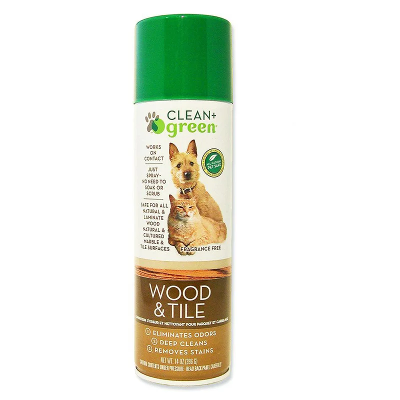 Clean Green – Détachant et désodorisant urine animaux – Bois franc et tuiles 14 oz