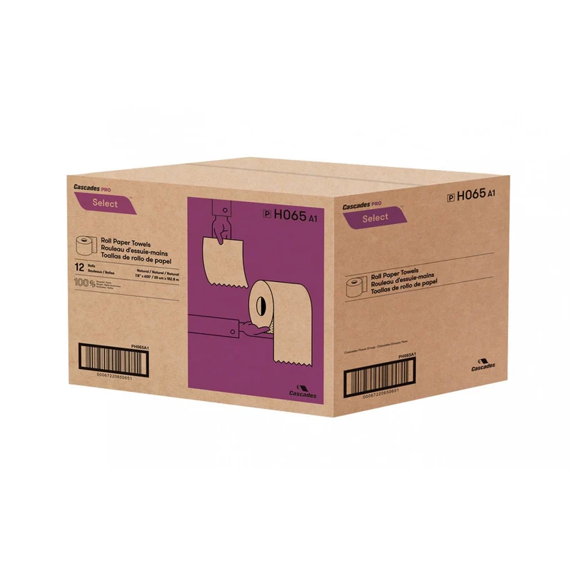 Papier à main classique – Caisse de 12 rouleaux x 600 pi – Usage commercial