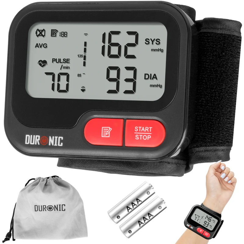 Duronic BPM65 BK Tensiomètre 6V Appareil de mesure de tension artérielle systolique diastolique avec fonction mémoire Mesures précises de la pression artérielle 2 piles AAA