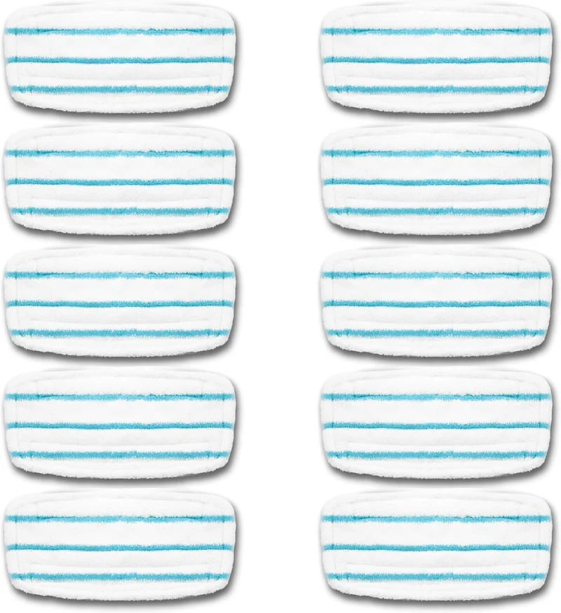 Duronic STM15X10 Pack de 10 serpillières de Rechange pour Balai Vapeur Compatible avec le Nettoyeur à Vapeur Duronic STM15 Mop de Remplacement Microfibres Lavable réutilisable
