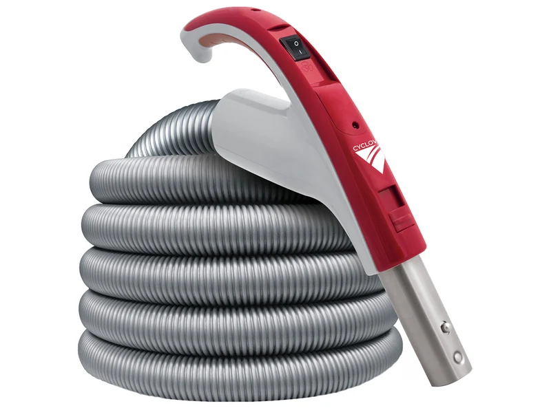CycloVac – Boyau flexible arrêt/départ 24V pour aspirateur central – Fabriqué au Canada (30' à 50')