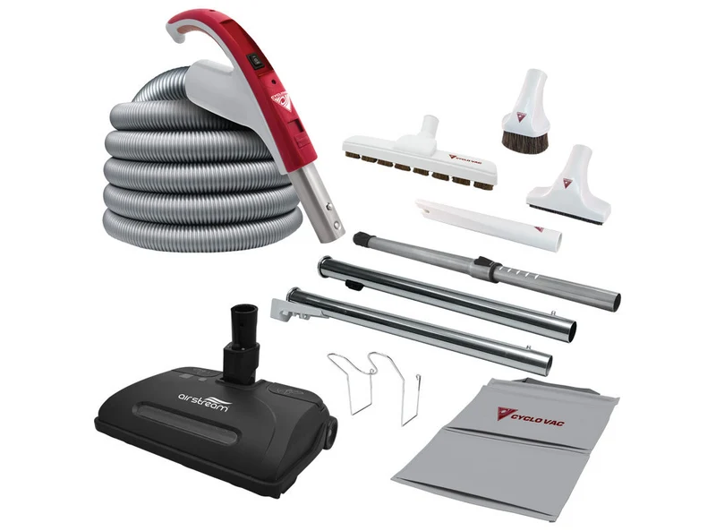 Ensemble d'accessoires électriques 110/24V pour aspirateur central CycloVac – Boyau arrêt/départ – Garantie 5 ans