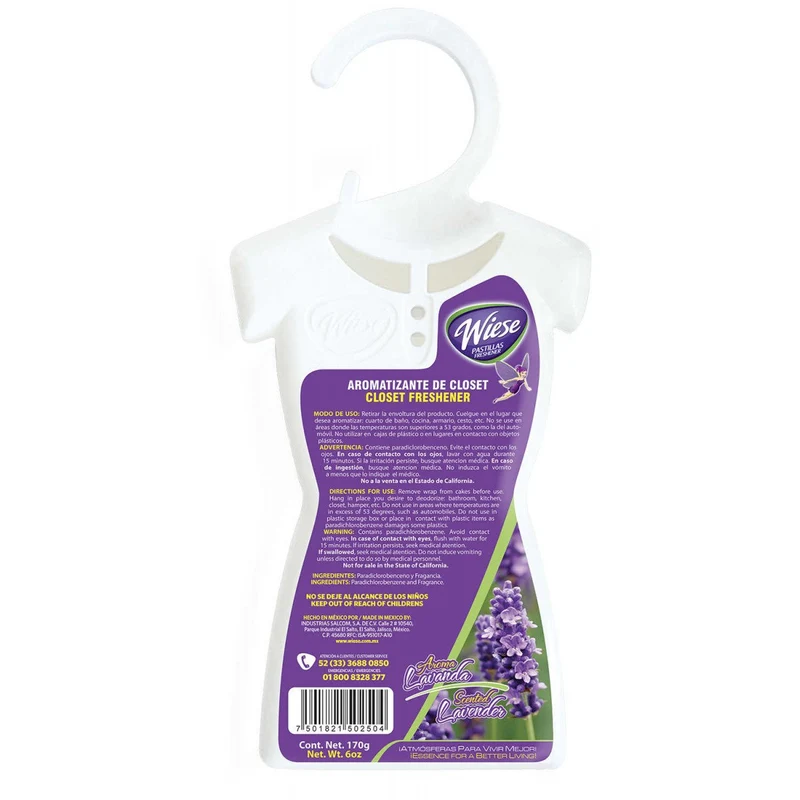 Rondelles désodorisantes à la lavande – Armoires, garde-robes et tiroirs – 170 g – Paquet de 2