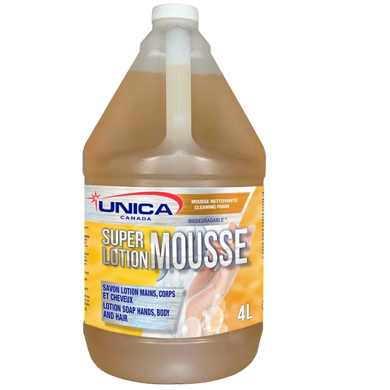 Savon en mousse à la mangue UNICA 4 L – Doux pour la peau – Usage résidentiel et commercial