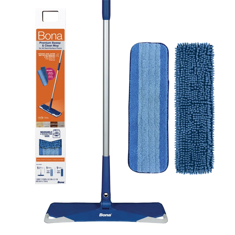 Ensemble vadrouille et tampon microfibre – Nettoyage écologique sans produits chimiques – Surfaces dures