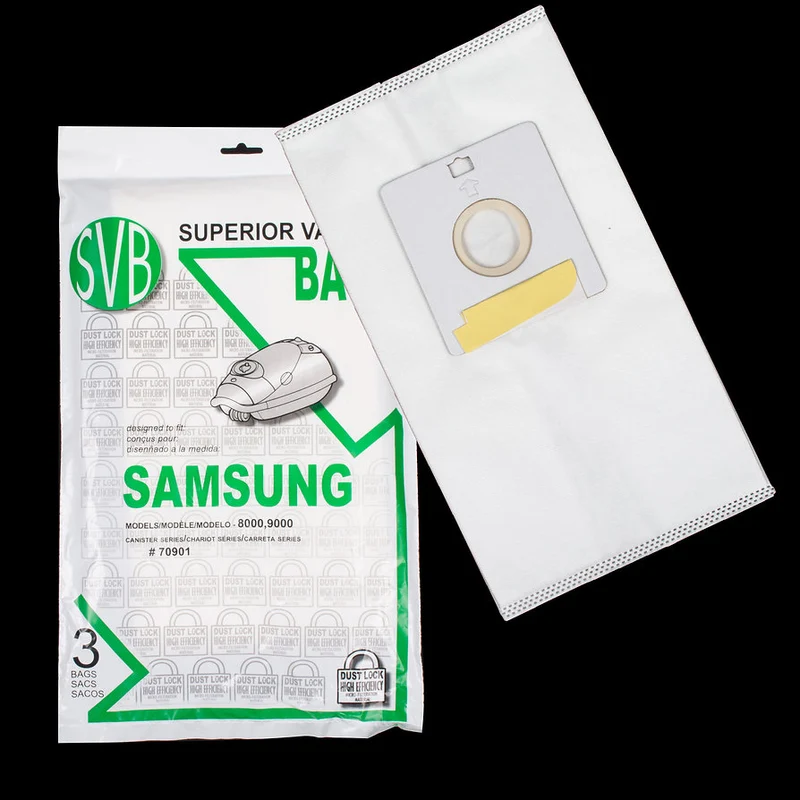 Sacs Samsung DustLock 5 plis – Chariots 7910, 8000, 9000 – Bissell, Singer, Zelmer – Paquet de 3