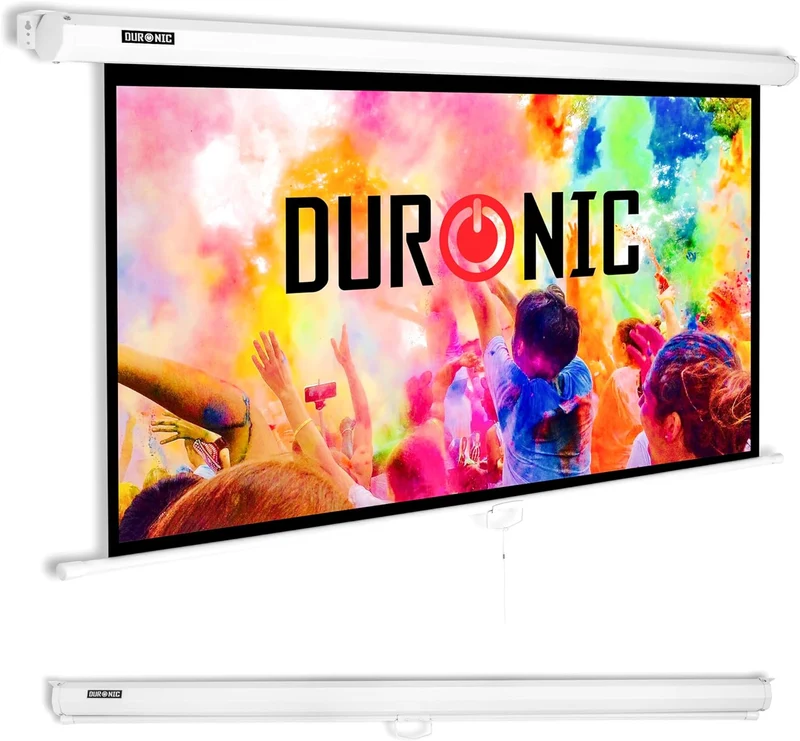 Duronic MPS70 16/9 WE Ecran de Projection TV et Home Cinema de 70 Pouces 178 cm | 155 x 87 cm | Fixation Mur ou Plafond | Déroulement Manuel | Gain +1 idéal pour 3D 8K 4K 1080P