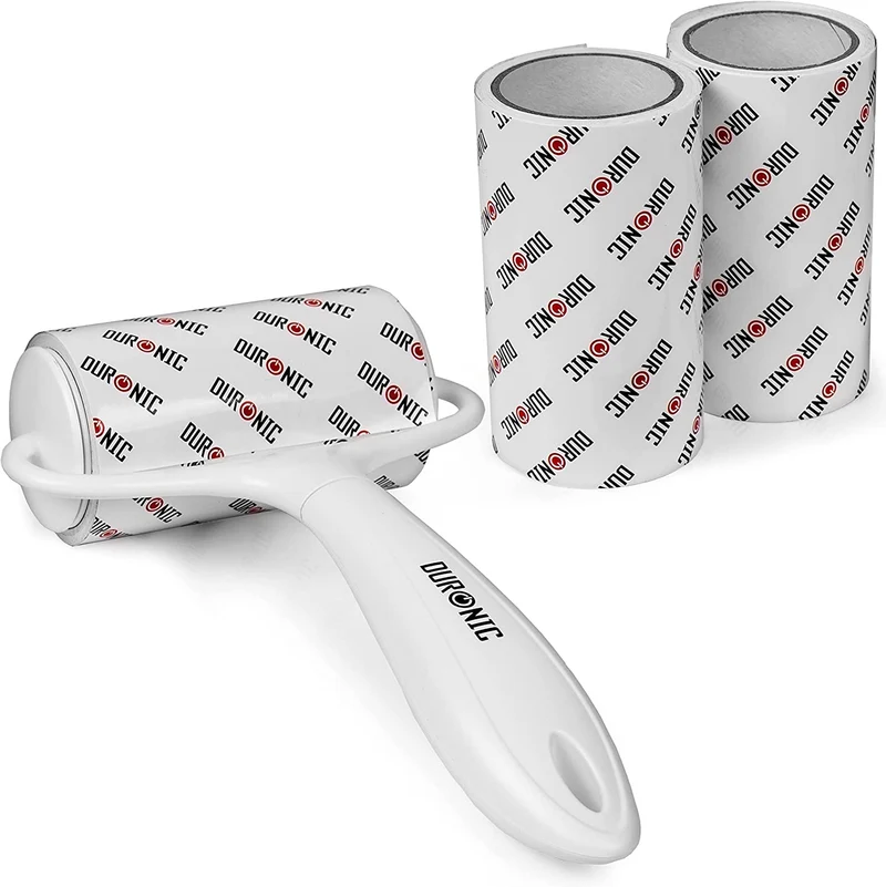 Duronic ROLL1X2 Rouleau ramasse poils avec 2 Recharges de Bandes adhésives | Anti peluches | Pour les Vêtements Poils d'Animaux Tissus d'Ameublement