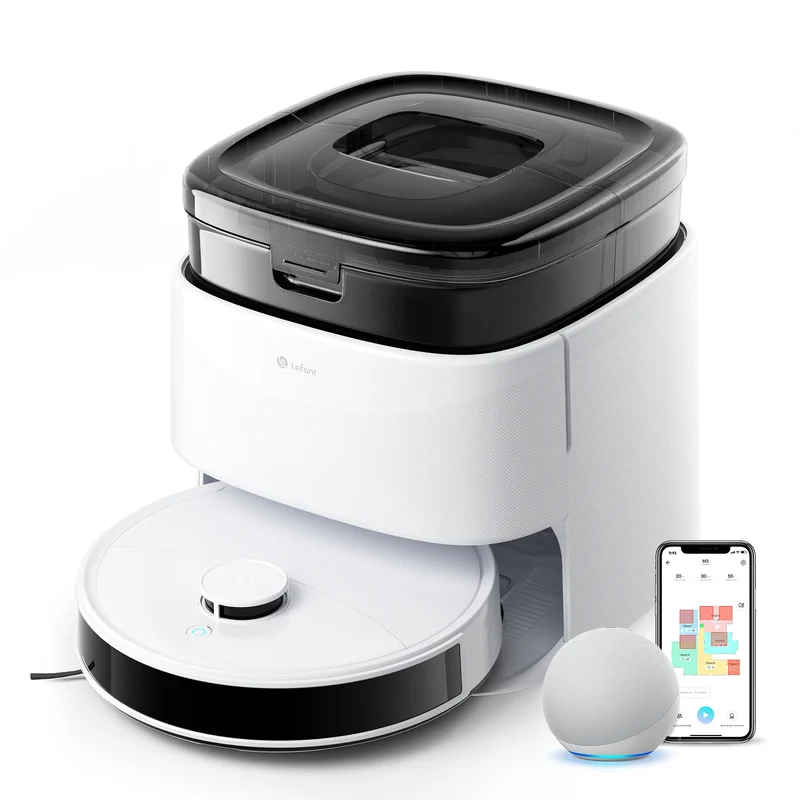 Lefant M3M3L Robot Vacuum & Mop | 12000Pa Suction, Anti-Tangle, Dual Spinning Mop, Auto Wash & Dry