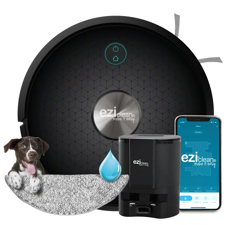 Robot aspirateur laveur connecté avec base aspirante EZIclean Aqua connect x1200