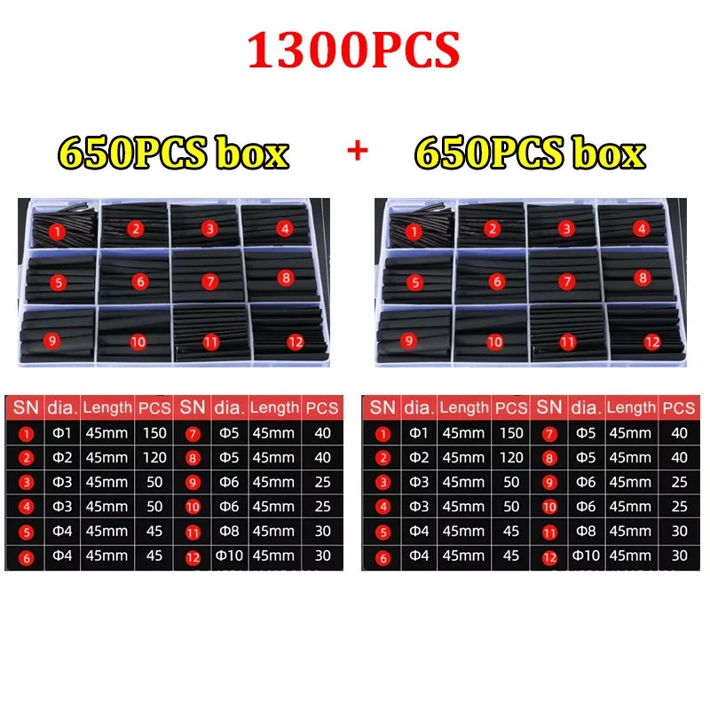 Heat Shrink Tube Assortment Kit – 127/13000 Pcs Electrical Wire Insulation