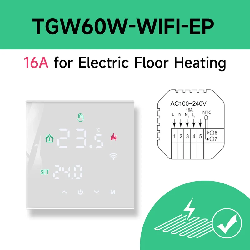 Beok Tuya Smart WiFi Thermostat for Electric & Gas Heating