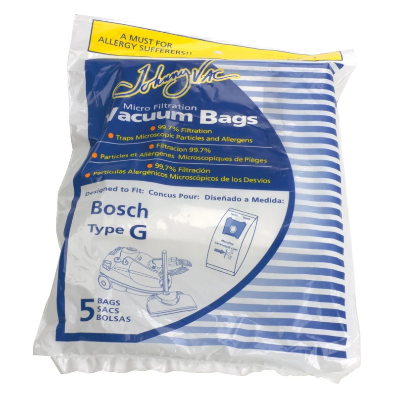 Sac microfiltre pour aspirateur Bosch type G – Envirocare 206 – Paquet de 5