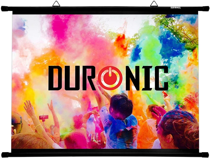 Duronic BPS70 /43 Ecran de Projection avec Barres et Crochets pour vidéoprojecteur - Toile de 70 Pouces ou 178 cm (142 x 107 cm)