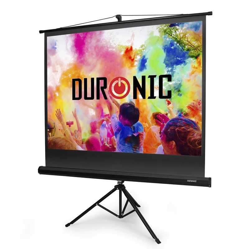 Duronic TPS50 /43 Ecran de Projection sur trépied 50 Pouces 4:3/102 x 76 cm - 4K Full HD 3D