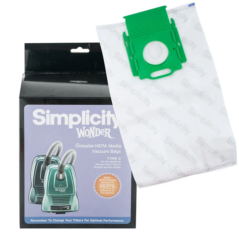 Sacs HEPA Simplicity Wonder et Riccar Prima – Filtration allergènes – Paquet de 6