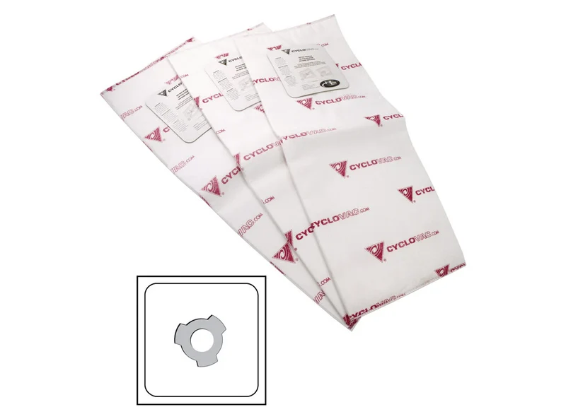 Sacs CycloVac TDSAC91C – 3 sacs électrostatiques courts – GS90 à GS135, E100, Constructor, MVAC M43/M47