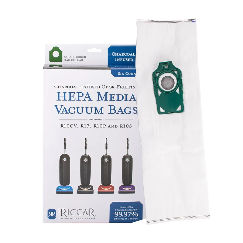 Sacs HEPA Riccar SupraLite RLHC-6 au charbon actif – Paquet de 6
