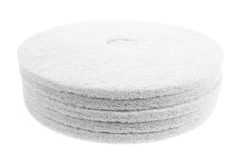 Tampons pour polisseuse à plancher - super polissant - pour vaporiser/polir - 27" (68,6 cm) - blanc - boîte de 5 - Norton