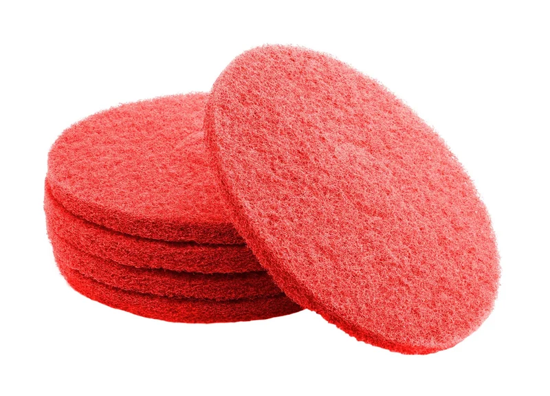 Tampons pour polisseuse à plancher - pour lustrer et vaporiser/polir - 14" (35,5 cm) - rouge - boîte de 5 - Norton