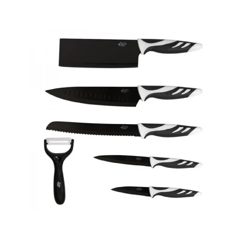 Cecotec Set de 6 couteaux suisses de couleur noire