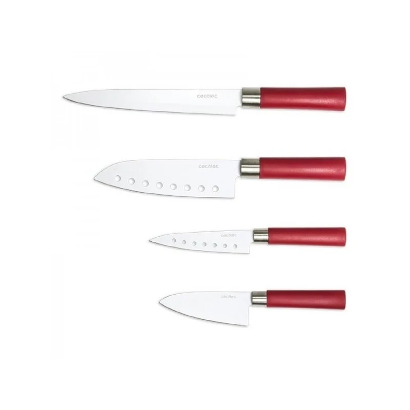 Cecotec Set de 4 couteaux Santoku revêtement céramique