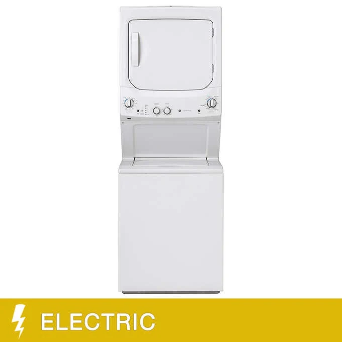 GE 27 in. Electric White 4.4 cu. ft. (I.E.C) Washer and 5.9 cu. ft. Dryer Laundry Centre Model GUD27ESMMWW