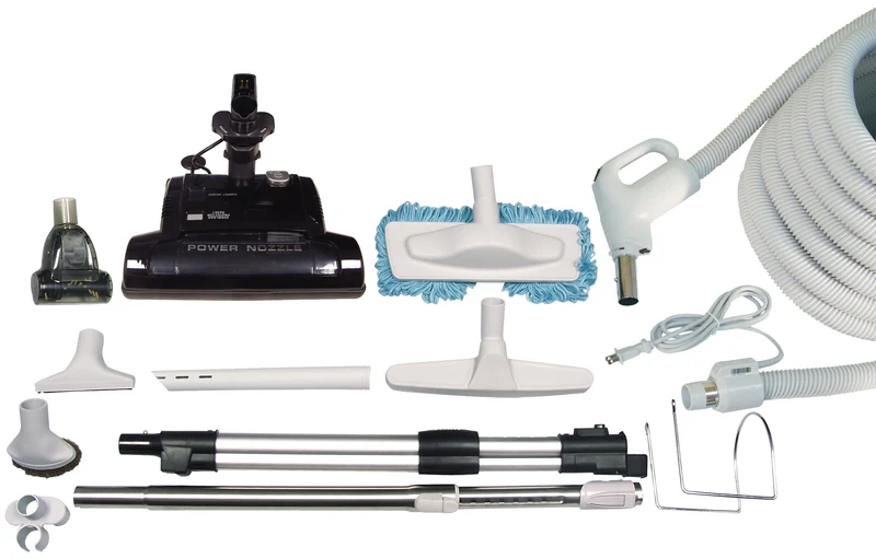 Ensemble pour aspirateur central - boyau électrique 10 m (35') - Avec balai électrique PN33 - Noir