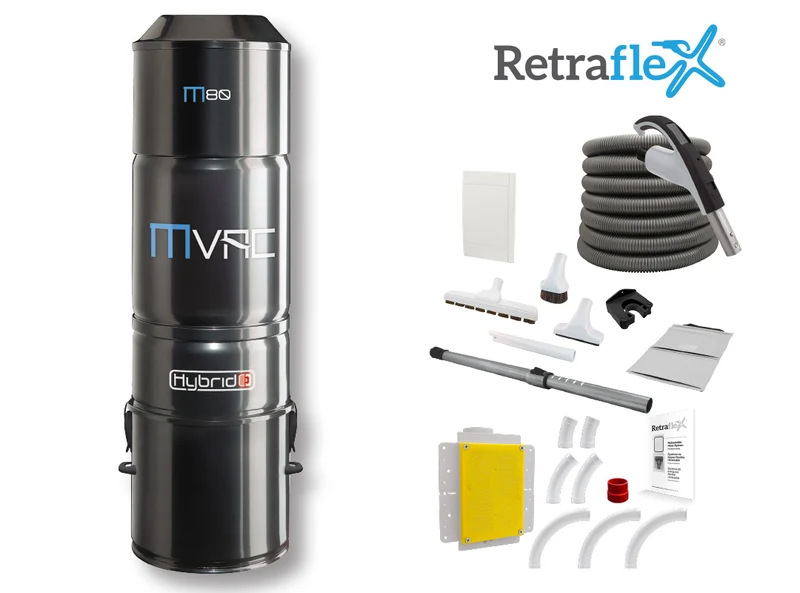 Aspirateur central - MVac - M80 - Avec 1 ensemble d'accessoires Retraflex