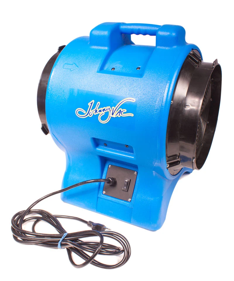 Ventilateur / souffleur / séchoir de plancher industriel - Johnny Vac - diamètre du ventilateur 12" (30,4 cm) - moteur scellé - 1 vitesse - avec poignée - bleu